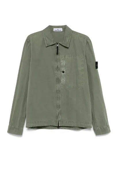 Stone Island Compass-badge Shirt In Green