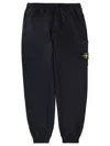 Stone Island Relaxed Fit Drawstring Elasticated Waistband Cotton-blend Sweatpants In Black
