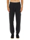 Stone Island Relaxed Fit Fleece Jogger Pants In Black