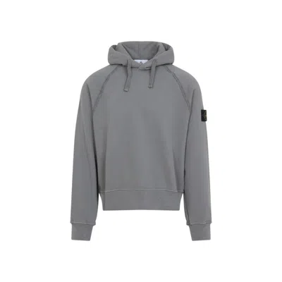 Stone Island Relaxed-fit Hooded Sweatshirt With Distinctive Patch In Gray