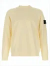 Stone Island Relaxed Fit Long-sleeve Crewneck Sweatshirt With Distinctive Patch Logo In White