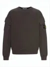 Stone Island Logo Crewneck Sweatshirt In Brown