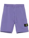 Stone Island Relaxed Fit Shorts With Drawstring And Logo Patch In Black