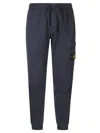 Stone Island Relaxed-fit Trousers With Elastic Waistband And Cargo Pocket In Blue