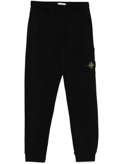 Stone Island Relaxed-fit Trousers With Elasticated Drawstring Waistband In Blue