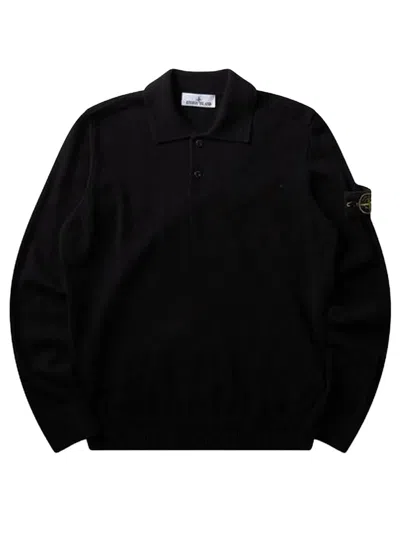 Stone Island Relaxed-fit Buttoned Polo Sweater In Animal Print