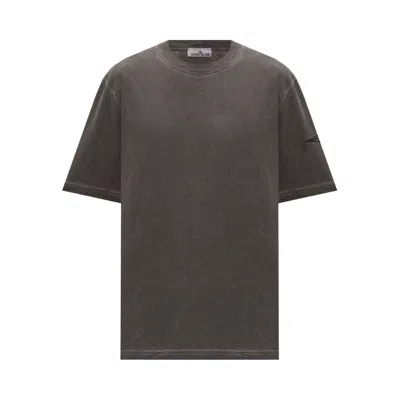 Pre-owned Stone Island Resin Coated Tee 'grey' | Men's Size Xl