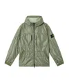 Stone Island Reversible Quilted Hooded Jacket With Anti-drop In Sage Green