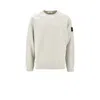 Stone Island Logo Cotton Crewneck Sweatshirt In White