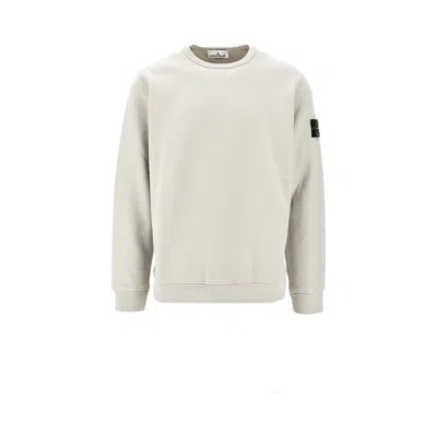 Stone Island Rganic Cotton Crewneck Sweater In White