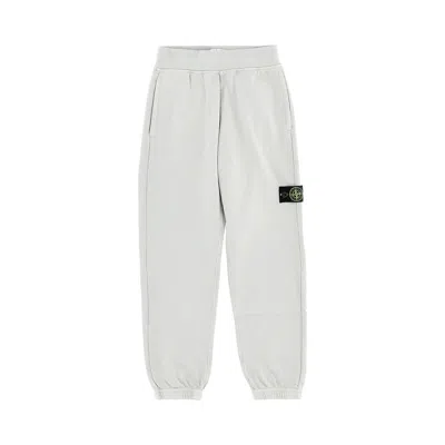 Stone Island Rganic Cotton Sweatpants With Logo Badge Kids In Gray