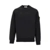 Stone Island Vanisé Brushed Heavy Cotton Sweatshirt In Black