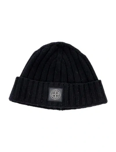 Pre-owned Stone Island Rib Knit Beanie Hat In Blue