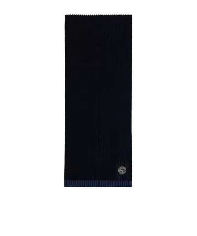 Stone Island Rib Scarf In Black