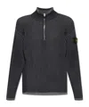 Stone Island Compass-badge Zip-up Jumper In Black