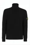 Stone Island Logo Roll-neck Jumper In Black