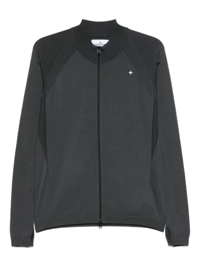 STONE ISLAND RIBBED CARDIGAN - MEN'S - POLYESTER