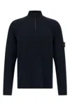 Stone Island Mens Navy Blue Vanise Brand-badge Wool-blend Knitted Pullover In Blue