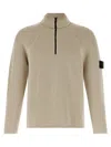 Stone Island Ribbed Cardigan Sweaters And Cardigans Beige In Multi