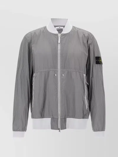 STONE ISLAND RIBBED COLLAR CUFFS HEM BOMBER
