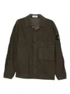 Stone Island Ribbed Corduroy Shirt Jacket In Brown