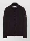 STONE ISLAND RIBBED COTTON CARDIGAN WITH ROLL FINISH