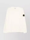 Stone Island Ribbed Crew-neck Cotton Sweater With Long Sleeves In White