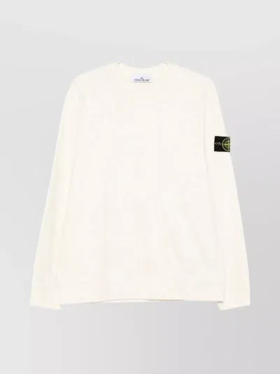 STONE ISLAND RIBBED CREW-NECK COTTON SWEATER WITH LONG SLEEVES
