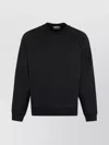 Stone Island Ribbed Crew-neck Cotton Sweatshirt With Long Sleeves In Black
