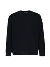 Stone Island Lightweight Wool Crew Neck Sweater With Raglan Sleeves Clothing In Black