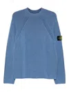 Stone Island Ribbed Texture Sweater With Crew Neckline In Blue