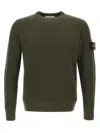 Stone Island 5100053 Ribbed-knit Crew-neck Sweater In Green