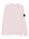 Stone Island Pink 5100053 Full Rib Rws Wool Sweater In Pink