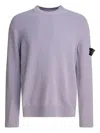 Stone Island Ribbed Crew-neck Sweater In Purple