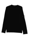 Stone Island Organic Cotton Crewneck Sweatshirt In Black