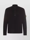 Stone Island Ribbed Crewneck Sweater Fitted Shape In Black