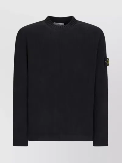STONE ISLAND RIBBED CREWNECK SWEATER LONG SLEEVES