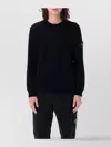 Stone Island Ribbed Crewneck Sweater With Long Sleeves In Black