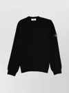 Stone Island Ribbed Cuff And Hem Knit Sweater In Black