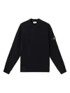 Stone Island Ribbed-cuff Logo-patch Sweater In Blue