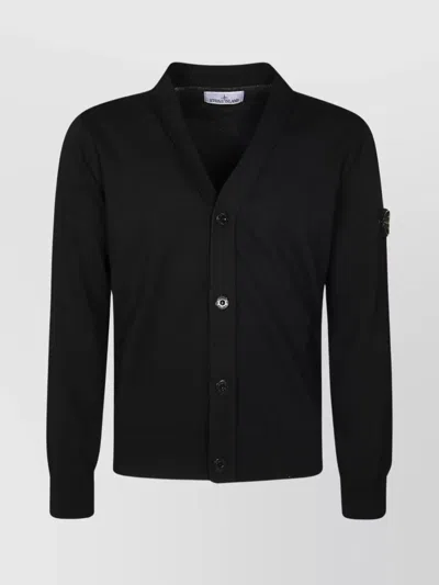 Stone Island Ribbed Cuffs Knitwear For A Stylish Look In Black