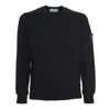 Stone Island Ribbed Detail Crew Neck Sweatshirt With Iconic Badge