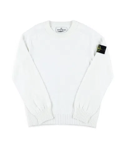 Stone Island Ribbed-detailed Jumper In White