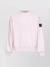 Stone Island Ribbed Hem Raglan Sleeve Sweatshirt In Pink