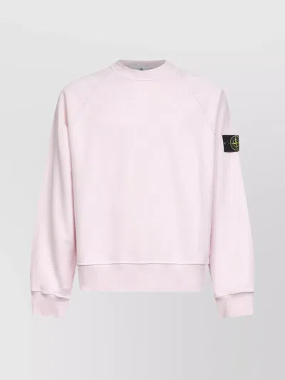 STONE ISLAND RIBBED HEM RAGLAN SLEEVE SWEATSHIRT