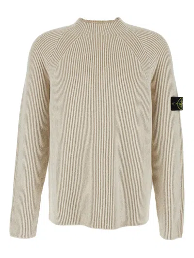 Pre-owned Stone Island Ribbed High-neck Sweater In Neutral