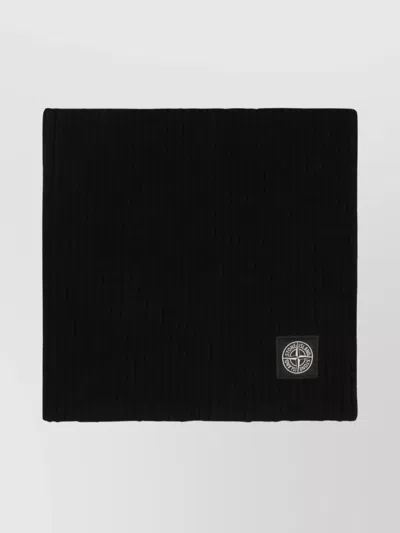 Stone Island Ribbed Knit Accessory For Cold Weather In Black
