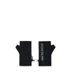 Stone Island Ribbed-knit Fingerless Gloves In Black