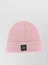 Stone Island Light Rws Geelong Wool Beanie In Pink