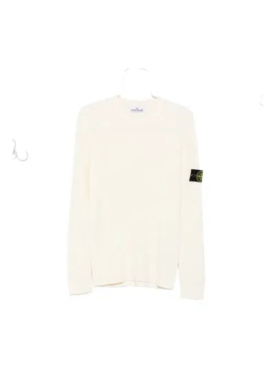 Stone Island Ivory Cotton Lightweight Sweater In V0093 Ivory